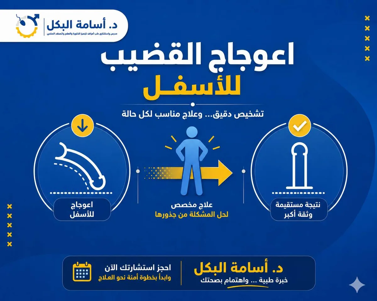 علاج اعوجاج القضيب للأسفل (التقوس للأسفل): متى يكون طبيعياً ومتى يحتاج تدخلاً طبيا؟